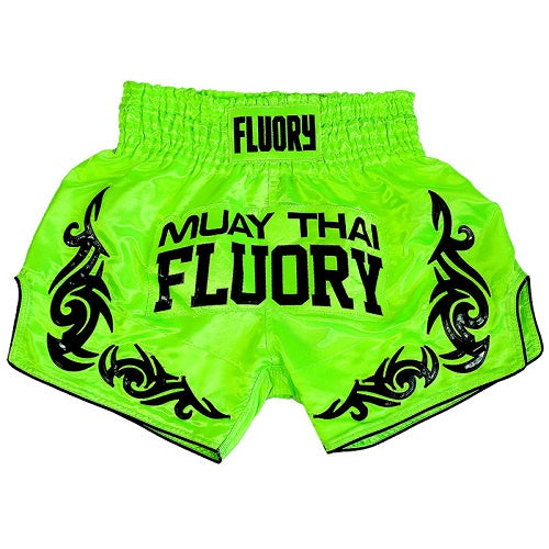 Fluory Muay Thai Muay Thai Shorts Fluory Neon Retro Muay Thai Shorts Green