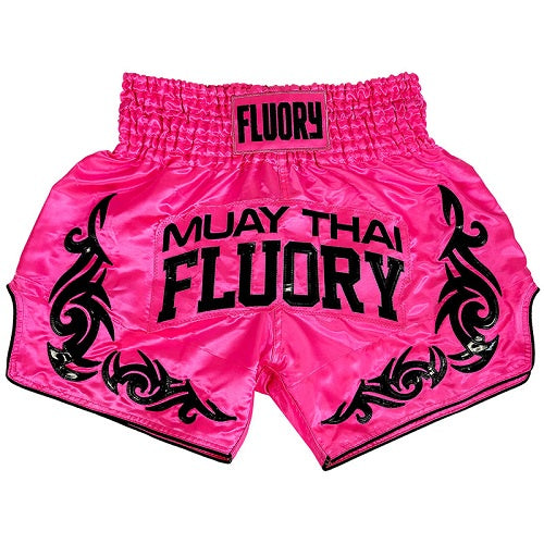 Fluory Muay Thai Muay Thai Shorts Fluory Neon Retro Muay Thai Shorts Pink