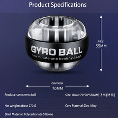 Gyro Ball Powerball Strength & Core Gyro Ball Powerball Translucent With Lights