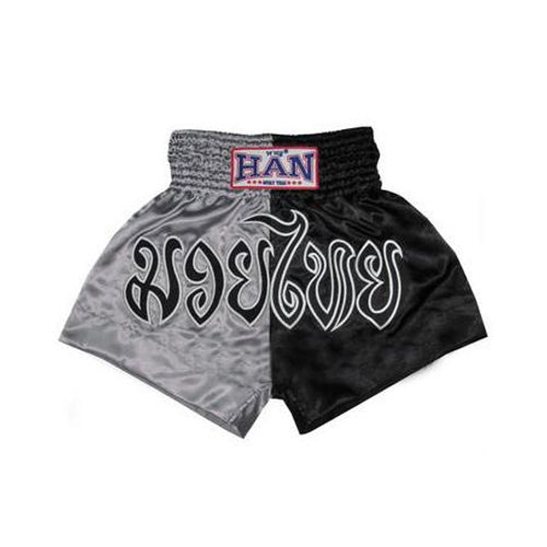 Han Muay Thai Muay Thai Shorts Han Muay Thai Shorts Black Silver