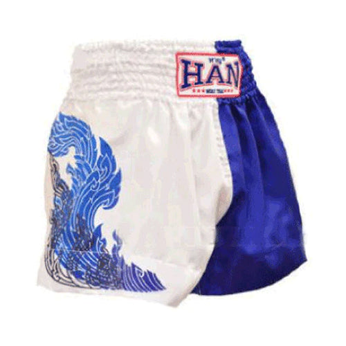 Han Muay Thai Muay Thai Shorts Han Muay Thai shorts - Fire of War 2 - White Blue