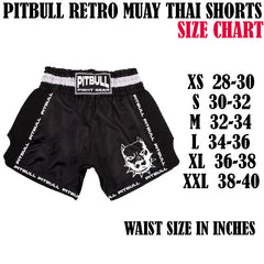 Pitbull Muay Thai Shorts Pitbull Retro Muay Thai Shorts - Black/White