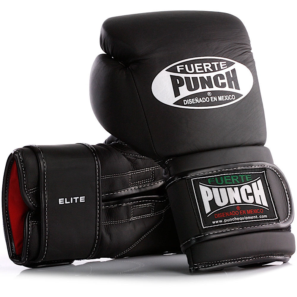 Punch Boxing Gloves Punch Mexican Fuerte Elite Boxing Gloves - Black