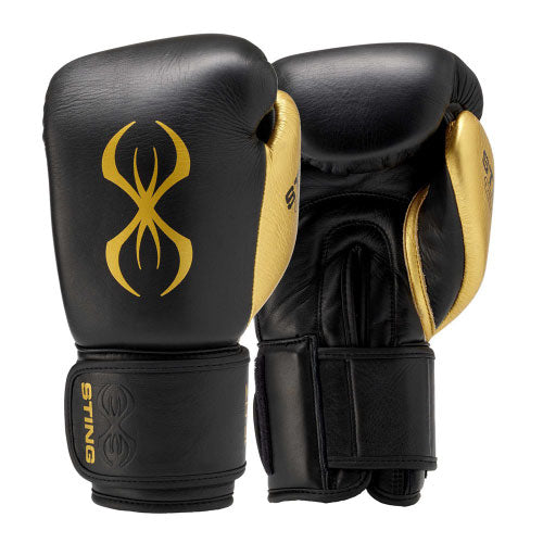 STING Boxing Gloves 10oz / Black/Gold Sting Evolution Pro Boxing Gloves