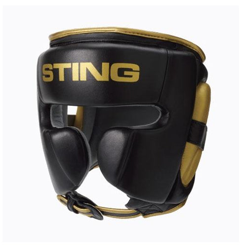 STING Head Guards S / Black/Gold Sting Viper Gel Full Face Boxing Head Gear