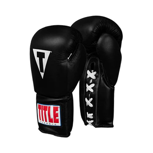 Title Boxing Boxing Gloves Lace Up 16oz / Black Title Classic Leather Lace Up Boxing Gloves 2.0