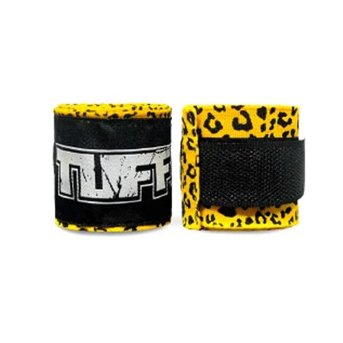 Tuff Hand Wraps & Accessories Yellow Cheetah TUFF Muay Thai Boxing Hand  Wraps 4.5m stretch