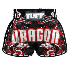 Tuff Muay Thai Shorts TUFF Chinese Dragon Retro Muay Thai Shorts Black