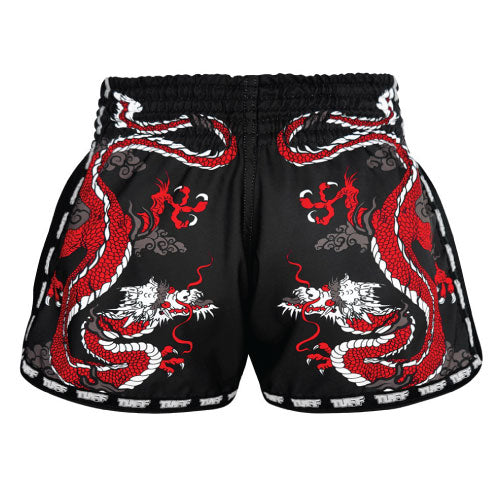 Tuff Muay Thai Shorts TUFF Chinese Dragon Retro Muay Thai Shorts Black