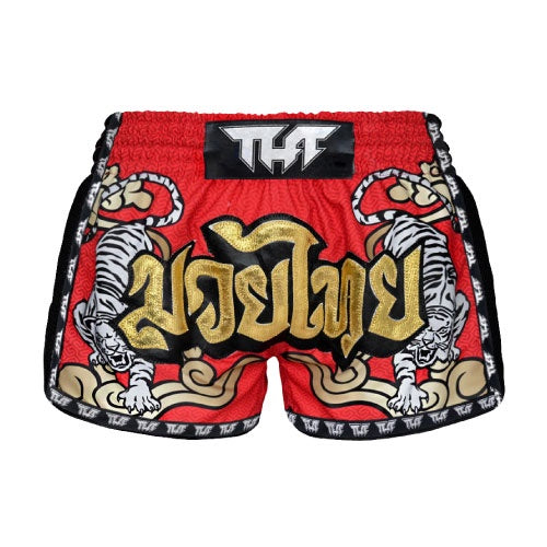 Tuff Muay Thai Shorts TUFF Double Tiger Retro Muay Thai Shorts - Red