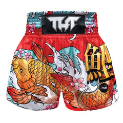 Tuff Muay Thai Shorts TUFF Japanese Koi Fish Muay Thai Boxing Shorts - Red