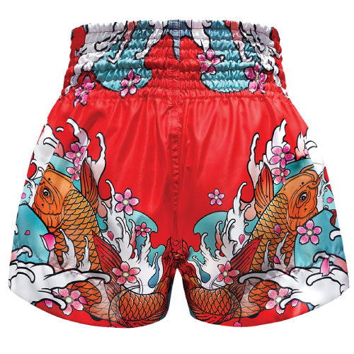 Tuff Muay Thai Shorts TUFF Japanese Koi Fish Muay Thai Boxing Shorts - Red