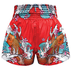 Tuff Muay Thai Shorts TUFF Japanese Koi Fish Muay Thai Boxing Shorts - Red