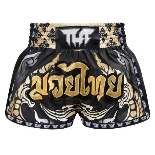 TUFF King of Naga Black Retro Muay Thai Shorts