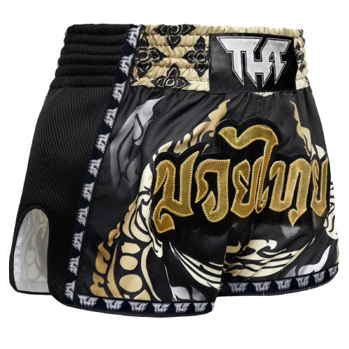 Tuff Muay Thai Shorts TUFF King of Naga Black Retro Muay Thai Shorts