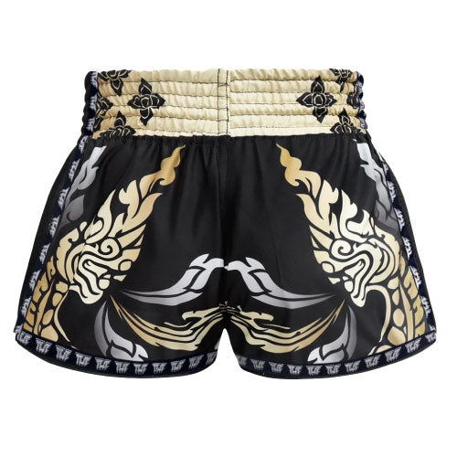 Tuff Muay Thai Shorts TUFF King of Naga Black Retro Muay Thai Shorts