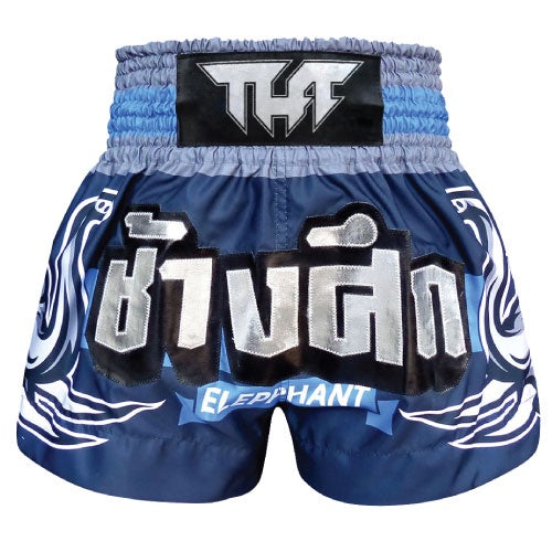 Tuff Muay Thai Shorts TUFF Muay Thai Boxing Shorts Blue War Elephant