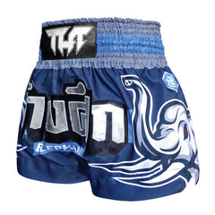 Tuff Muay Thai Shorts TUFF Muay Thai Boxing Shorts Blue War Elephant