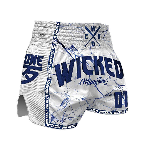 Wicked One Muay Thai Muay Thai Shorts Wicked One Broken Muay Thai Shorts White