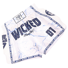 Wicked One Muay Thai Muay Thai Shorts Wicked One Broken Muay Thai Shorts White