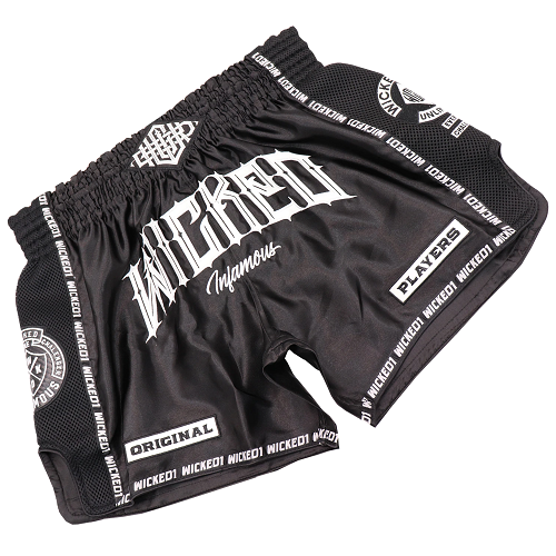 Wicked One Muay Thai Muay Thai Shorts Wicked One Infamous Muay Thai Shorts Black