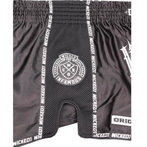 Wicked One Muay Thai Muay Thai Shorts Wicked One Infamous Muay Thai Shorts Black