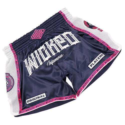 Wicked One Muay Thai Muay Thai Shorts Wicked One Infamous Muay Thai Shorts Black Pink White