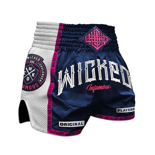 Wicked One Muay Thai Muay Thai Shorts Wicked One Infamous Muay Thai Shorts Black Pink White