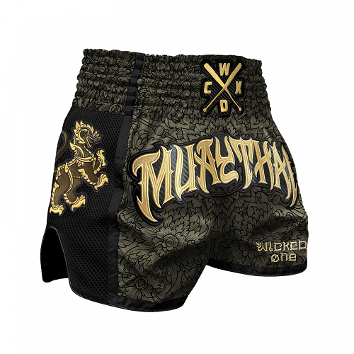 Wicked One Lion Muay Thai Shorts Khaki